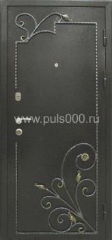 Металлическая элитная дверь с ковкой и МДФ  EL-1723